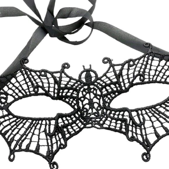 Soft Lace Black Halloween Masquerade Mask - Picture 2 of 5